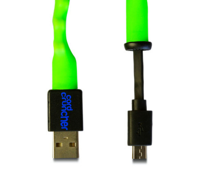 Cord Cruncher CORDCRUNCHER-MICROUSB-GG Mini-USB A USB A Green USB cable