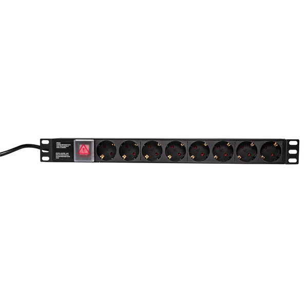 LogiLink PDU8C01 8AC outlet(s) 1U Black power distribution unit (PDU)