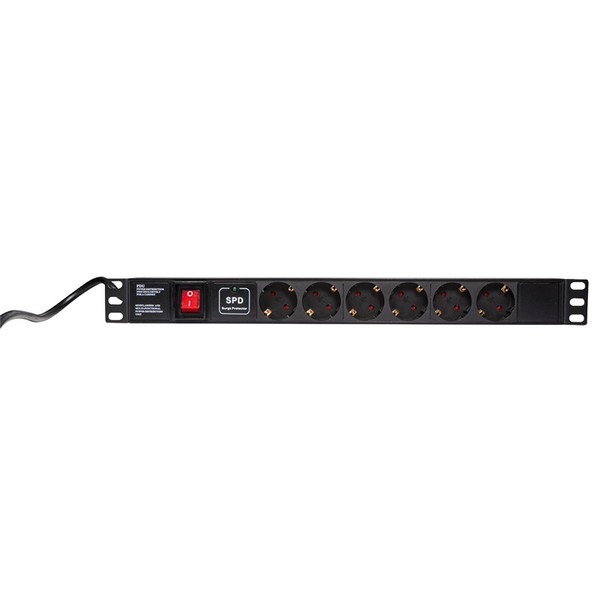 LogiLink PDU6C01 6AC outlet(s) 1U Black power distribution unit (PDU)