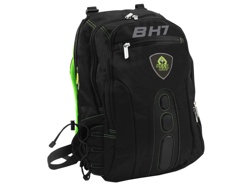 KeepOut BK7G Nylon Black,Green backpack