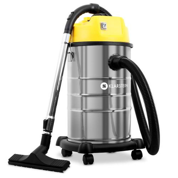 Klarstein IVC-30 Drum vacuum cleaner 30L 1800W Stainless steel,Yellow