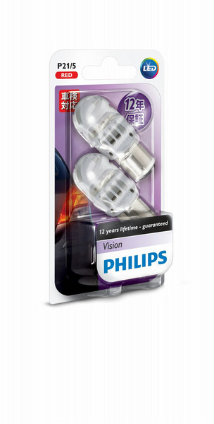 Philips VisionLED 12836REDB2 P21/5 2Вт LED WX3 x 16d 50лм лампа для автомобилей