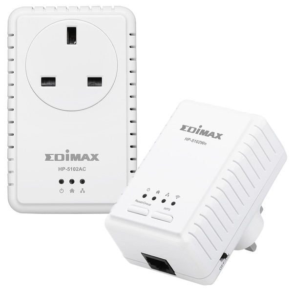 Edimax HP-5122WAK 500Мбит/с Подключение Ethernet Wi-Fi Белый 2шт PowerLine network adapter