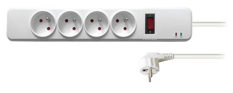 Solight PO41 4AC outlet(s) 250V 3m Weiß Spannungsschutz