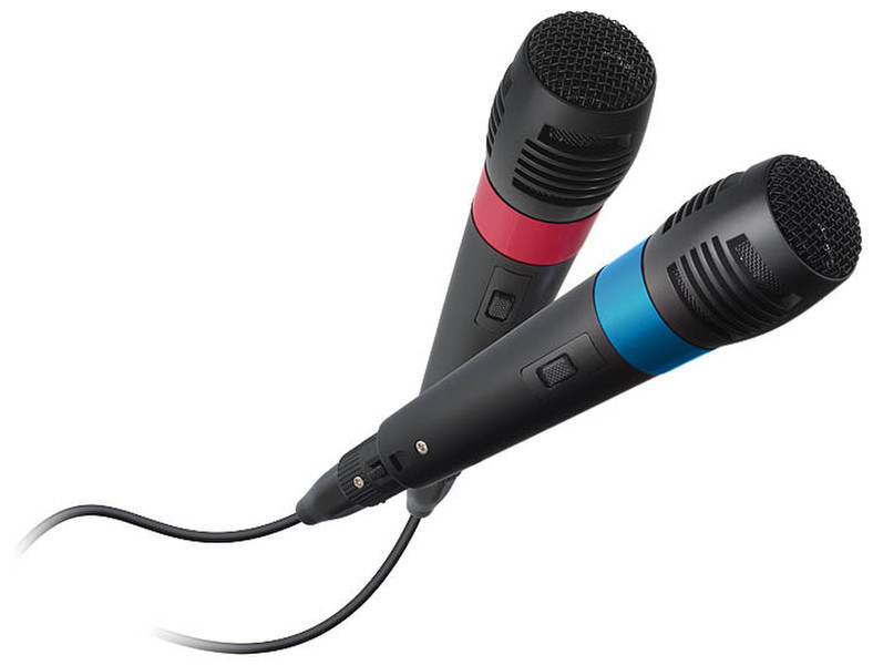 Bigben Interactive Dual Micro Game console microphone Verkabelt Schwarz, Blau, Rot