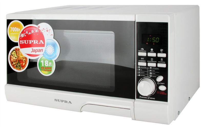 Supra MWS-1835TW Countertop 18L 700W White microwave