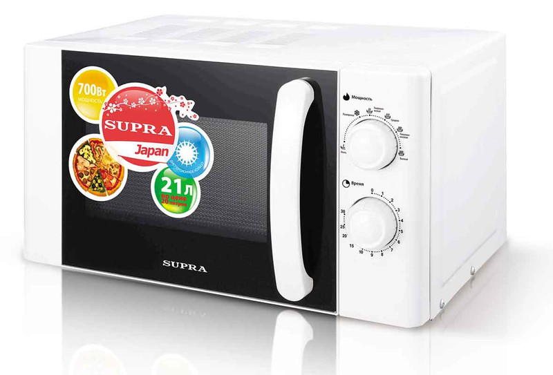 Supra MWS-2107MW Countertop 21L 700W White microwave