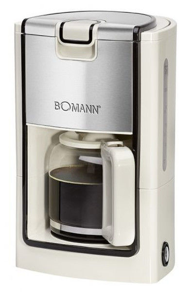 Bomann KA 1565 CB Filterkaffeemaschine 1.2l 10Tassen Edelstahl, Weiß