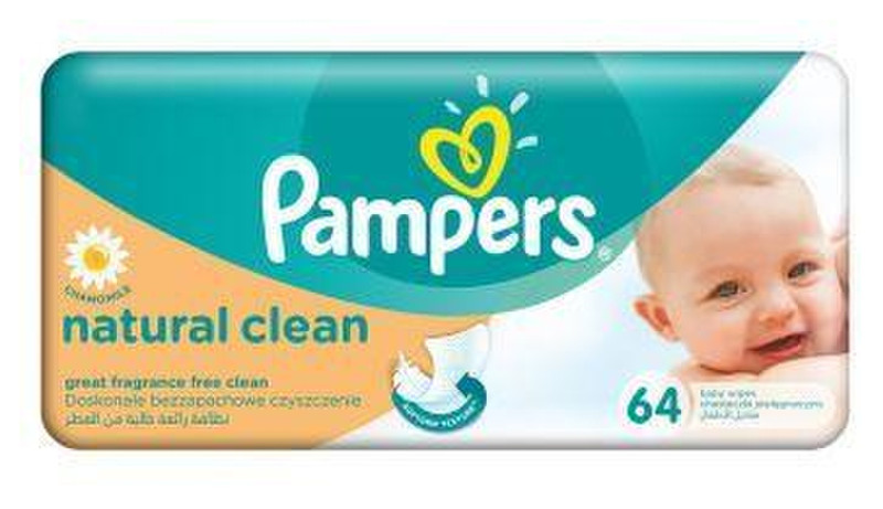 Pampers Natural Clean 64шт влажные детские салфетки