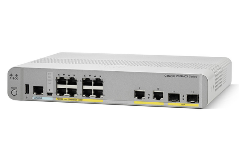 Cisco 2960-CX Управляемый L2 Gigabit Ethernet (10/100/1000) Power over Ethernet (PoE) Белый