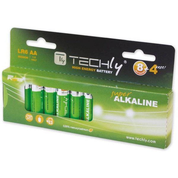 Techly Blister 12 High Power Batteries Stylus AA Alkaline LR06 1.5V IBT-KAL-LR06-B12T