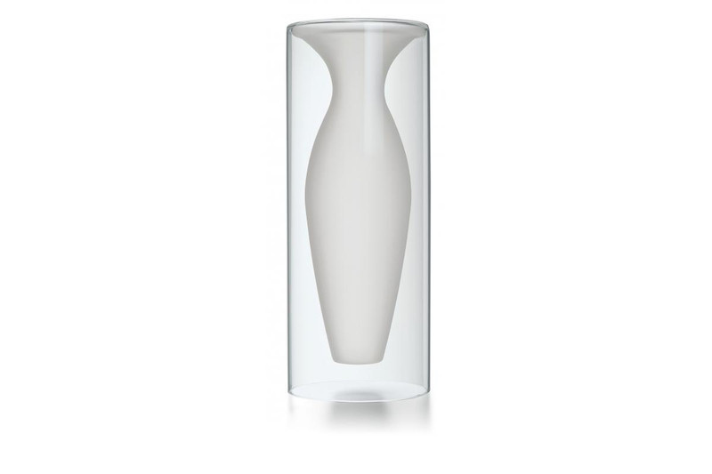 Philippi Esmeralda Cylinder-shaped Glass Transparent,White vase