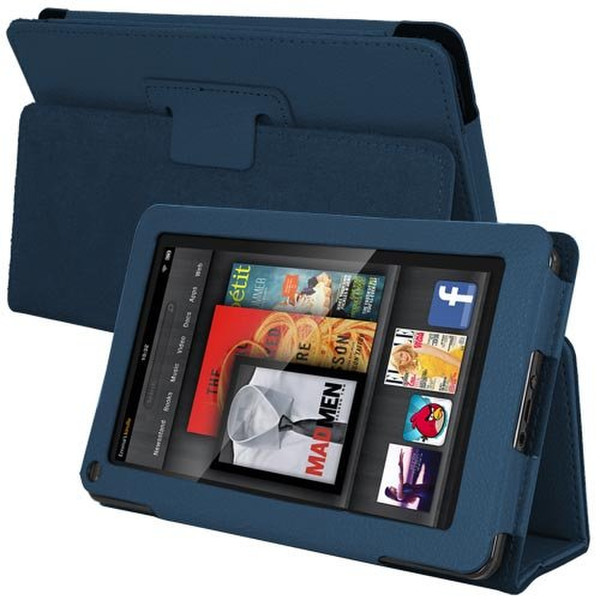 Skque AMZ-KIN-FI-LTHR-BLU Blatt Blau Tablet-Schutzhülle