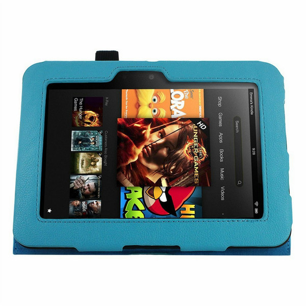 Skque SKQ-AMZ-KIN-HD-7-LBU 7Zoll Ruckfall Blau Tablet-Schutzhülle