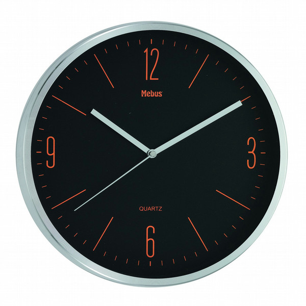 Mebus 16316 Quartz wall clock Circle Black,Orange wall clock