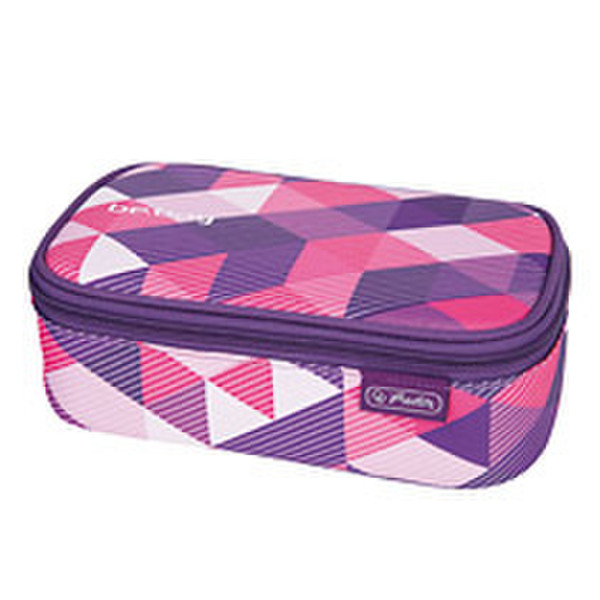 Herlitz be.bag beatBox Purple Checked Soft pencil case Polyester Pink,Violet,White