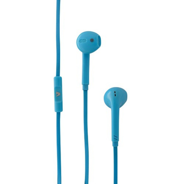 V7 HA130-BLU-21NC Binaural im Ohr Blau Mobiles Headset