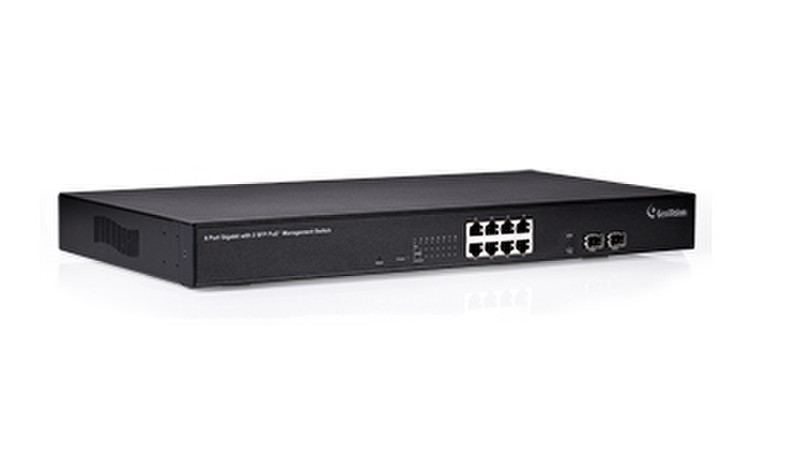 Geovision GV-POE0811 Gigabit Ethernet (10/100/1000) Power over Ethernet (PoE) 19U Черный сетевой коммутатор