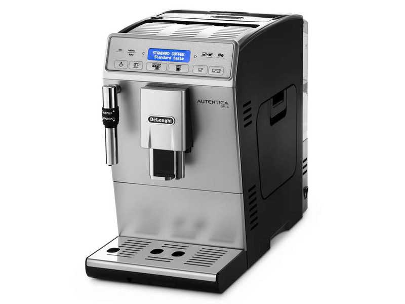 DeLonghi Autentica Plus Отдельностоящий Автоматическая Espresso machine 1.4л Черный, Cеребряный