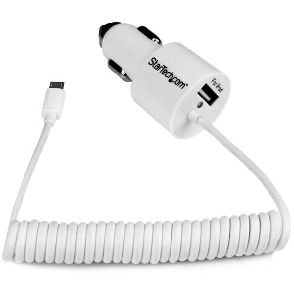 StarTech.com Dual USB KFZ-Ladegerät mit Micro USB Kabel und USB 2.0 - 21 Watt / 4.2 A - Weiß