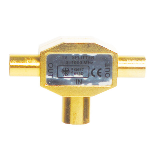 Sinox CTV1570 Cable splitter Gold Kabelspalter oder -kombinator