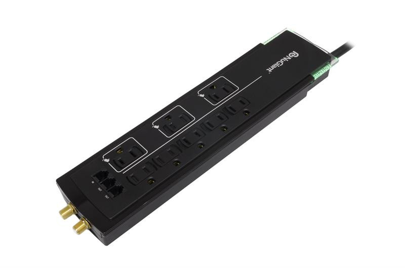 Inland Galaxy Power 8AC outlet(s) 2.4m Black surge protector