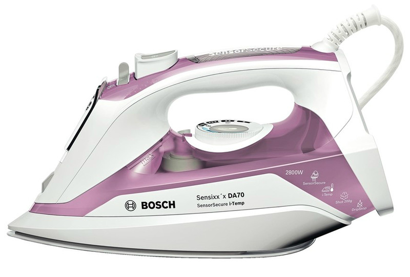 Bosch TDA702821I Dry & Steam iron 2800Вт Розовый, Белый утюг