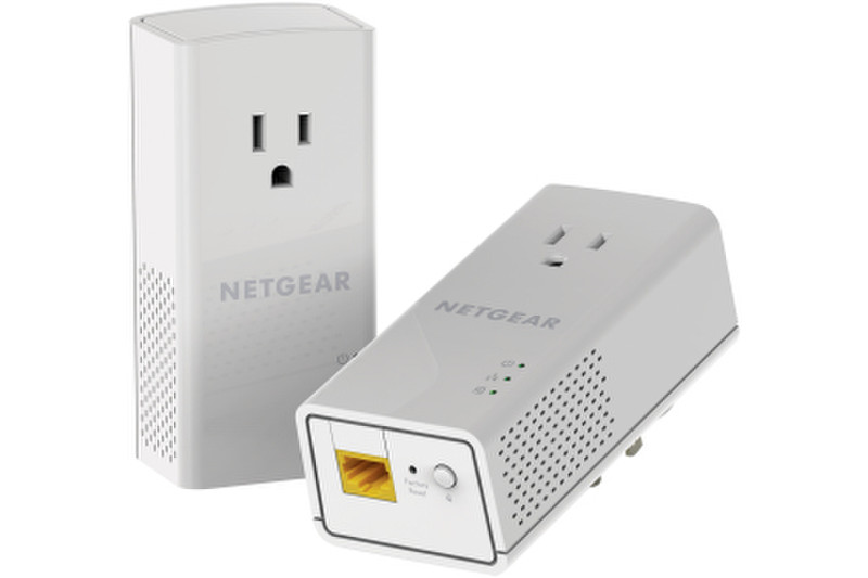 Netgear PLP1200-100PAS 1200Mbit/s Eingebauter Ethernet-Anschluss Weiß 2Stück(e) PowerLine Netzwerkadapter