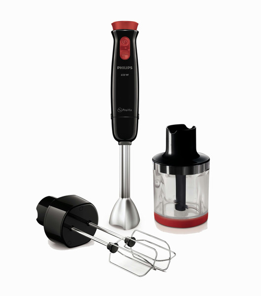 Philips Daily Collection HR1629/90 Immersion blender 650W Black,Metallic,Red blender