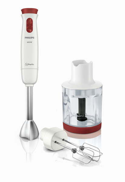 Philips Daily Collection HR1629/00 Immersion blender 650W Metallic,Red,White blender