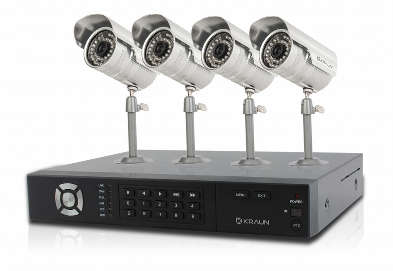 Kraun KK.24 CCTV security camera Innen & Außen Geschoss Silber Sicherheitskamera