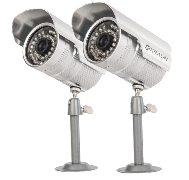 Kraun KK.25 CCTV security camera Innen & Außen Geschoss Silber Sicherheitskamera