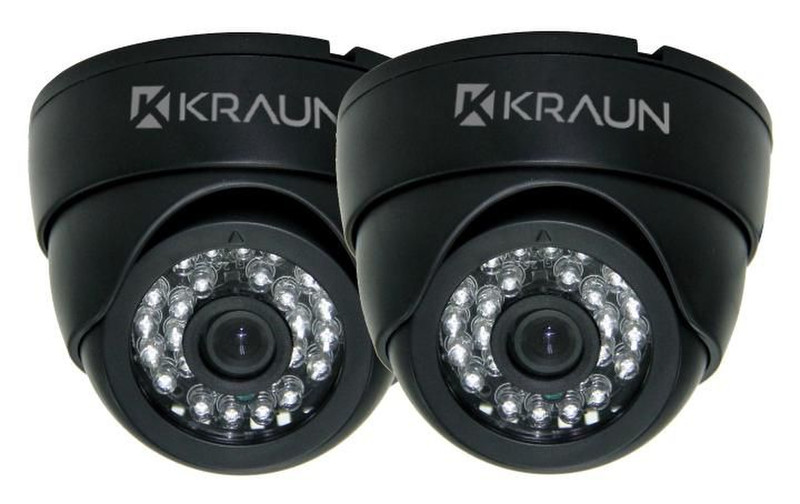 Kraun KK.26 CCTV security camera Innenraum Kuppel Schwarz Sicherheitskamera
