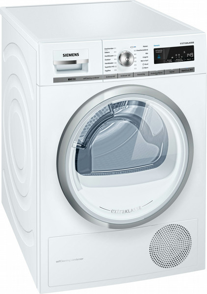 Siemens WT47W590NL freestanding Front-load 9kg A++ Stainless steel,White tumble dryer