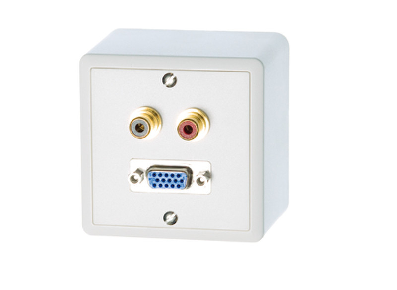 Feller AP-ED/2CINCHVGA 2 x RCA + VGA White socket-outlet