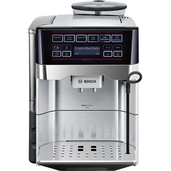 Bosch TES60759DE Espresso machine 1.7л Черный, Серый кофеварка