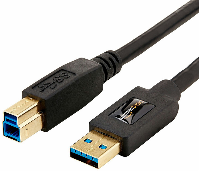 AmazonBasics USB 3.0/USB 3.0 Type B, 1.8m 1.8м USB A 3 x Micro-USB B Черный