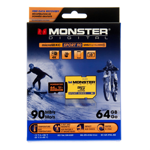 Monster Digital 64 GB microSDXC 64ГБ UHS Class 10 карта памяти