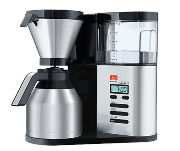 Melitta Aroma Elegance Therm Deluxe freestanding Semi-auto Drip coffee maker 15cups Black,Stainless steel