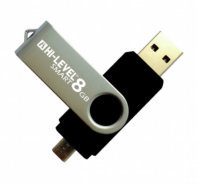 Hi-level 8GB Smart OTG USB 8ГБ USB 2.0/Micro-USB Черный USB флеш накопитель
