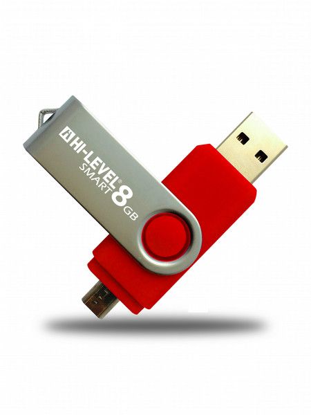 Hi-level 8GB Smart OTG USB 8GB USB 2.0/Micro-USB Red USB flash drive