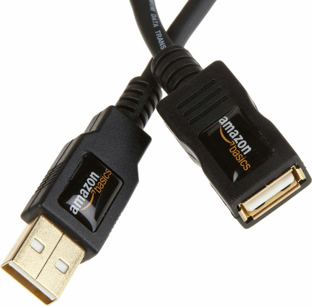 AmazonBasics USB 2.0 A, M/F, 2m 2м USB A USB A Черный