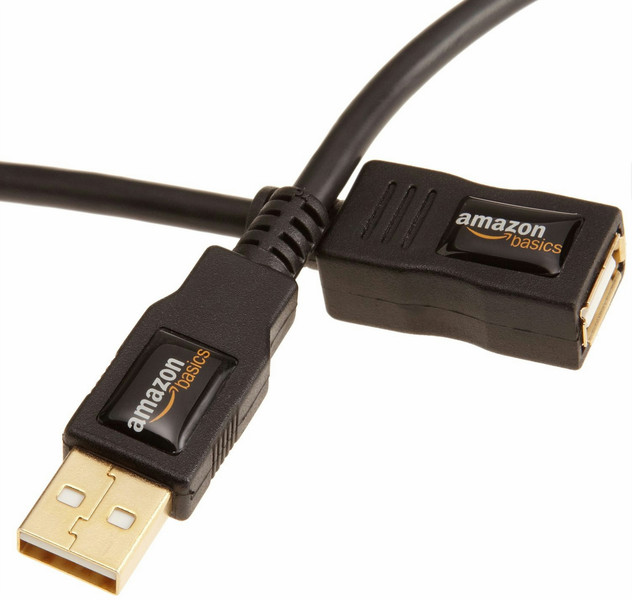 AmazonBasics USB 2.0 A, M/F, 1m 1м USB A USB A Черный