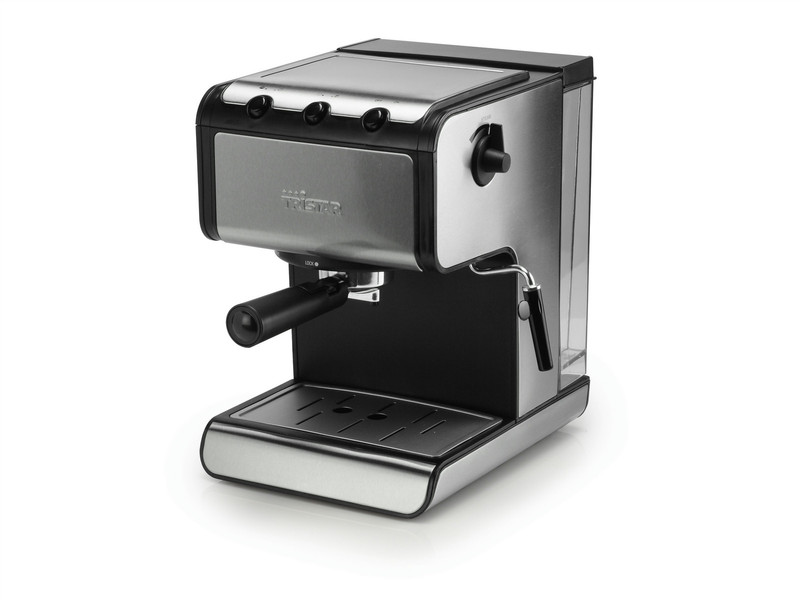 Tristar CM-2273 Espresso machine 1.4л 2чашек Черный, Нержавеющая сталь кофеварка