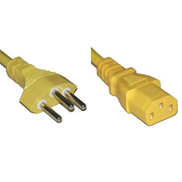 Diverse Electronics SPCY-2 2m C13 coupler Yellow power cable