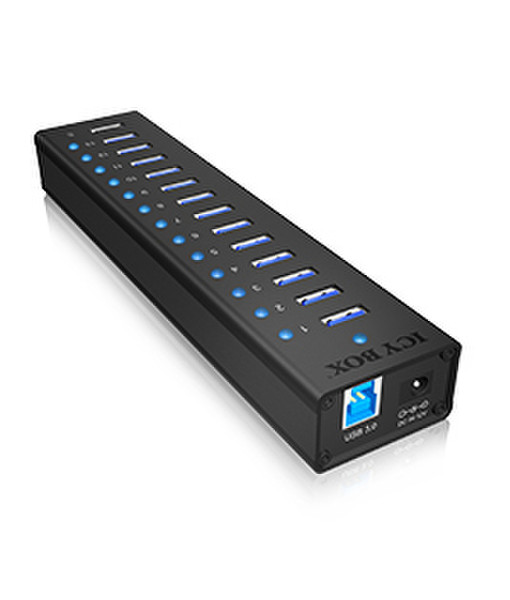 ICY BOX IB-AC6113 USB 3.0 (3.1 Gen 1) Type-B 5000Мбит/с Черный хаб-разветвитель