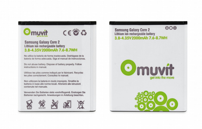 Muvit Li-Ion 2000mAh Lithium-Ion 2000mAh 3.8V rechargeable battery