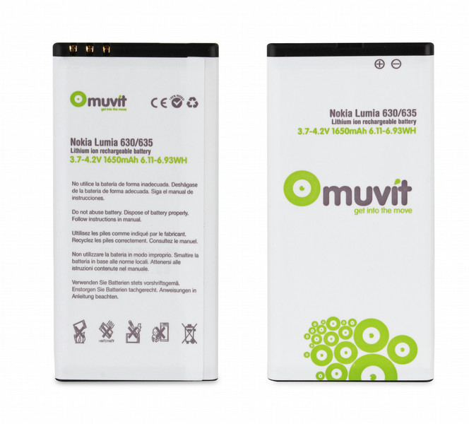 Muvit Li-Ion 1650mAh Lithium-Ion 1650mAh 3.7V Wiederaufladbare Batterie