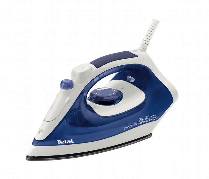 Tefal Virtuo FV1320 Trocken- & Dampfbügeleisen Teflon soleplate 1400W Blau, Weiß Bügeleisen