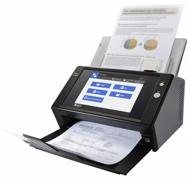 Fujitsu N7100 ADF scanner 600 x 600dpi A4 Черный